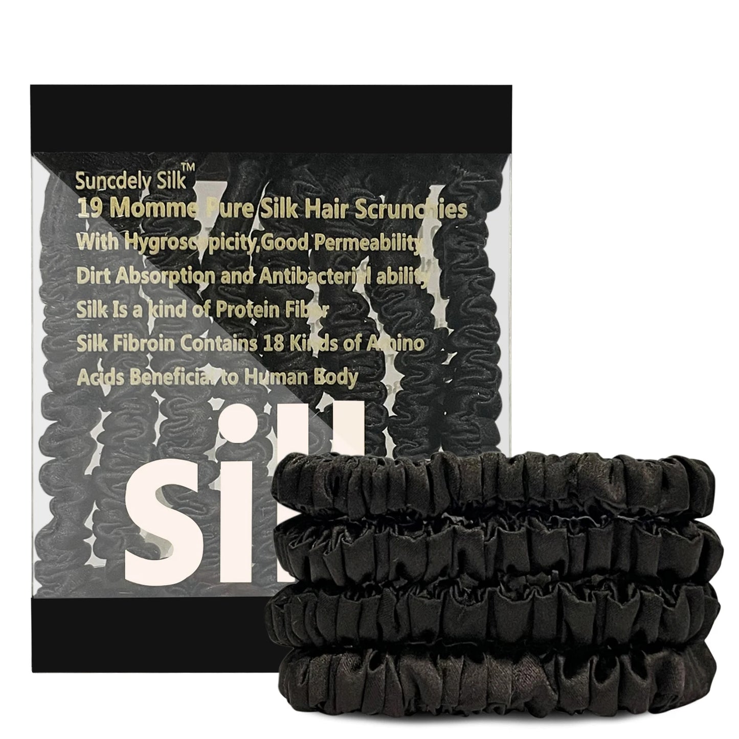 mulberry silk hair scrunchies (4pack)
